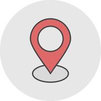 Location Line Filled Light Circle Icon vector