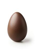 AI generated Isolated Chocolate Egg on a White Background, Adding Sweetness to the Easter Festival Celebration photo