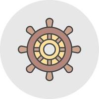 Helm Line Filled Light Circle Icon vector