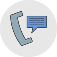 Phone Message Line Filled Light Circle Icon vector