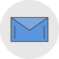 Mail Line Filled Light Circle Icon vector