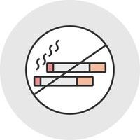 No Smoking Line Filled Light Circle Icon vector