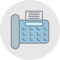 Fax Line Filled Light Circle Icon vector