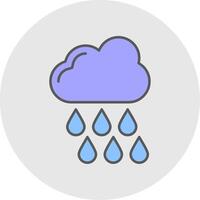 Rainy Line Filled Light Circle Icon vector