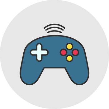 Controller Line Filled Light Circle Icon vector