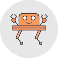 Robotics Line Filled Light Circle Icon vector