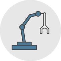 Robotic Arm Line Filled Light Circle Icon vector