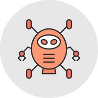 Robotics Line Filled Light Circle Icon vector