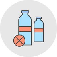 No Plastic Bottles Line Filled Light Circle Icon vector