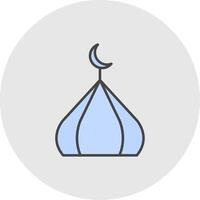 Mosque Domes Line Filled Light Circle Icon vector