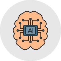 Artificial Intelligence Line Filled Light Circle Icon vector