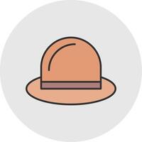 Hat Line Filled Light Circle Icon vector