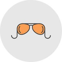 Old Glasses Line Filled Light Circle Icon vector