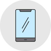 Mobile Phone Line Filled Light Circle Icon vector