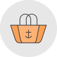 Beach Bag Line Filled Light Circle Icon vector