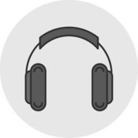 Headphones Line Filled Light Circle Icon vector