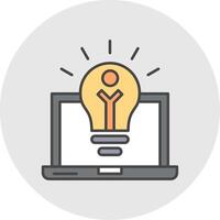 Idea Line Filled Light Circle Icon vector