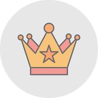 Crown Line Filled Light Circle Icon vector