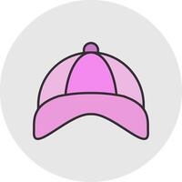 gorra línea lleno ligero circulo icono vector