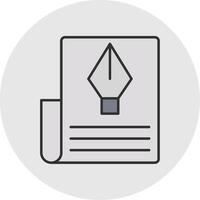 Document Line Filled Light Circle Icon vector