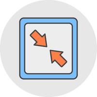 Shrink Line Filled Light Circle Icon vector