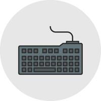 teclado línea lleno ligero circulo icono vector