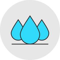 Water Drop Line Filled Light Circle Icon vector