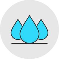 Water Drop Line Filled Light Circle Icon vector