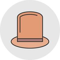 Top Hat Line Filled Light Circle Icon vector