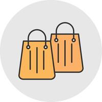 compras bolso línea lleno ligero circulo icono vector