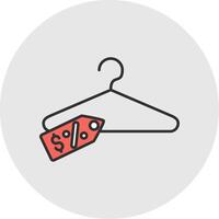 Clothes Hanger Line Filled Light Circle Icon vector