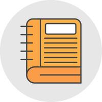 Notebook Line Filled Light Circle Icon vector