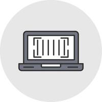 Barcode Line Filled Light Circle Icon vector