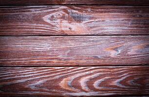 Darkened wooden brown background. Natural wood texture. Copy space. Close-up. photo