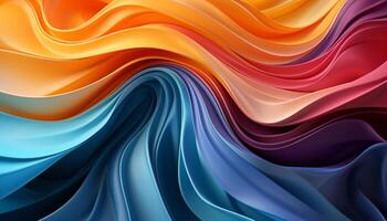 AI generated Abstract backdrop with flowing wave pattern in vibrant colors generated by AI photo