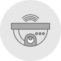 Cctv Line Filled Light Circle Icon vector