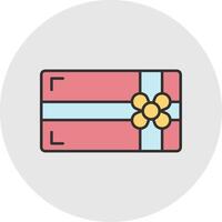 Gift Card Line Filled Light Circle Icon vector
