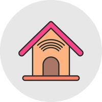 Smart Home Line Filled Light Circle Icon vector