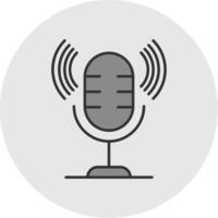Microphone Line Filled Light Circle Icon vector
