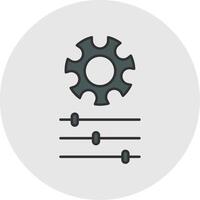 Gear Line Filled Light Circle Icon vector