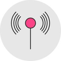 Wifi línea lleno ligero circulo icono vector