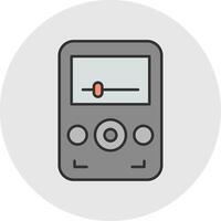 Audio Player Line Filled Light Circle Icon vector