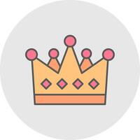 Crown Line Filled Light Circle Icon vector