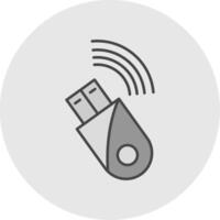 Usb Modem Line Filled Light Circle Icon vector