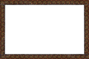 Cadre avec ancien grec géométrique ornement. main tiré aquarelle illustration. pour impression, cartes postales, affaires cartes et affiches. png