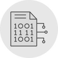 Encryption Data Line Filled Light Circle Icon vector