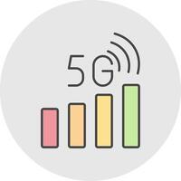 Signal Status Line Filled Light Circle Icon vector