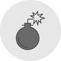 Bomb Line Filled Light Circle Icon vector