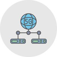 Network Server Line Filled Light Circle Icon vector