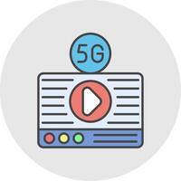 Live Streaming Line Filled Light Circle Icon vector